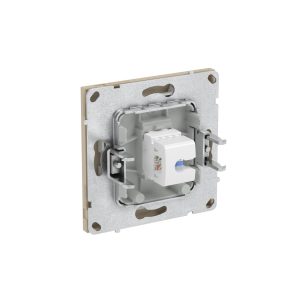 Компьютерная розетка RJ-45 без шторки, кат.6А одинарная,KANT, ванильный марципан