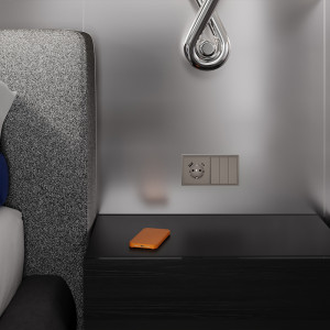 Накладка для розетки с заземлением и защитными шторками, с USB AC, S70 капучино