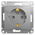 GLOSSA РОЗЕТКА с заземлением со шторками, 16А, механизм, АЛЮМИНИЙ GSL000345