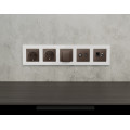 MA642510 Комплект мех-ма розетки компьютерной + TV оконечной RJ-45 с автоматической защитной шторкой ALFA Темная бронза матовый (AP6425, VM195) AMBRELLA VOLT