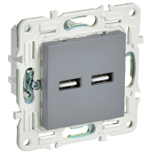 SKANDY Розетка USB A+A 3,1А SK-R15Gr серый IEK