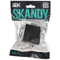 SKANDY Розетка 1-местная с заземлением с защитными шторками и крышкой 16А IP44 SK-R11Bl черный IEK