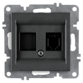Arvia Electric, L/K Механизм, Розетка компьютерная (Rj45 Cat6), (графит)