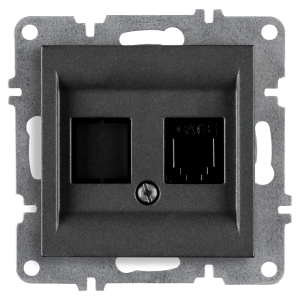 Arvia Electric, L/K Механизм, Розетка компьютерная (Rj45 Cat6), (графит)