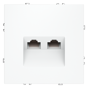 Розетка компьютерная встраиваемая VOLTUM S70 двойная RJ45+RJ45 кат.6, (белый матовый)