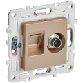 SKANDY Розетка двойная TV+RJ45 кат.5E SK-A14Sa песочный IEK