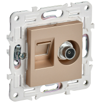 SKANDY Розетка двойная TV+RJ45 кат.5E SK-A14Sa песочный IEK