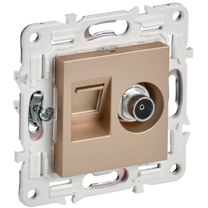 SKANDY Розетка двойная TV+RJ45 кат.5E SK-A14Sa песочный IEK