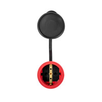 Розетка переносная с крышкой каучук 2P+PE 250V 16А IP54 красная DYNEL