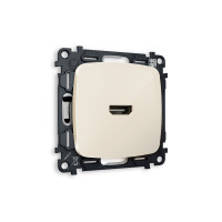 MO314010 Комплект механизма розетки HDMI 2.0 OMEGA Бежевый глянец 40V500mA 2.0GHz 5-18Gbits QUANT OP3140, VM222 AMBRELLA VOLT