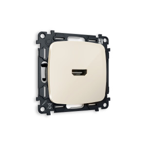 MO314010 Комплект механизма розетки HDMI 2.0 OMEGA Бежевый глянец 40V500mA 2.0GHz 5-18Gbits QUANT OP3140, VM222 AMBRELLA VOLT