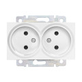 Розетка Smartbuy двойная без заземления белая Нептун SBE-05w-10-S2-N