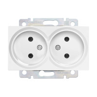 Розетка Smartbuy двойная без заземления белая Нептун SBE-05w-10-S2-N