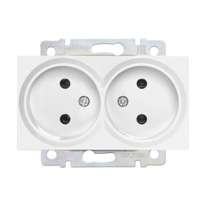 Розетка Smartbuy двойная без заземления белая Нептун SBE-05w-10-S2-N