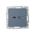 BRITE Розетка USB A+C 18Вт РЮ11-1-БрМ маренго IEK