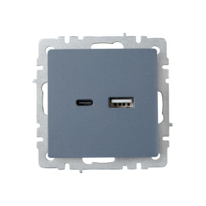 BRITE Розетка USB A+C 18Вт РЮ11-1-БрМ маренго IEK