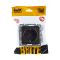 BRITE Розетка 1-местная с заземлением с защитными шторками 16А РС14-1-0-БрТБ темная бронза IEK