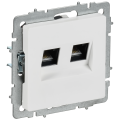 BRITE Розетка компьютерная двойная RJ45 кат.6 РК11-2-БрАБ арктический белый IEK