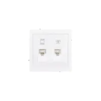 Розетка 2-м ESTET IP20 RJ45  RG11 с модулем кат.6 механизм бел. LEZARD 745-0288-144