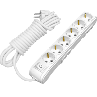 Arvia Electric, MOTTO, Удлинитель 6 гнезд с защитой от детей с/з и выключатель, 3м (белый)