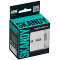 SKANDY Розетка USB A+A 3,1А SK-R15W арктический белый IEK