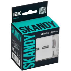 SKANDY Розетка USB A+A 3,1А SK-R15W арктический белый IEK