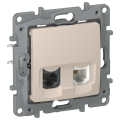 IEKETIKA Розетка двойная RJ11+RJ45 кат.5E UTP 6711521 песочный IEK