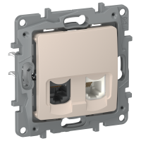 IEKETIKA Розетка двойная RJ11+RJ45 кат.5E UTP 6711521 песочный IEK