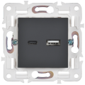 SKANDY Розетка USB A+C 18Вт SK-R13G графит IEK