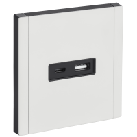 FORTE&PIANO Розетка USB A+C 3,1А FP250M металл белый IEK