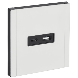 FORTE&PIANO Розетка USB A+C 3,1А FP250M металл белый IEK