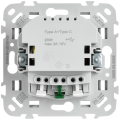 FLITE Розетка 1-местная с заземлением с защитными шторками 16А с USB A+C 20Вт безвинтовое крепление РСЮшс11-1-ФлС серый IEK