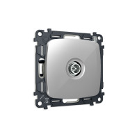 MO413005 Комплект механизма TV розетки оконечной экранированной 5-1000MHz 3dB OMEGA Серебро глянец QUANT OP4130, VM199 AMBRELLA VOLT