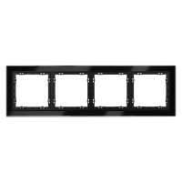 Рамка стеклянная VOLTUM S70 на 4 поста, (черный,стекло)