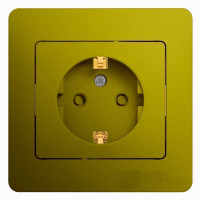 Розетка Schneider Electric GLOSSA, скрытый монтаж, с заземлением, со шторками, фисташковый, GSL001044
