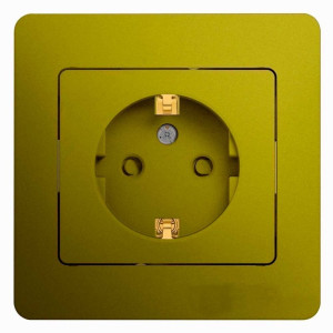 Розетка Schneider Electric GLOSSA, скрытый монтаж, с заземлением, со шторками, фисташковый, GSL001044