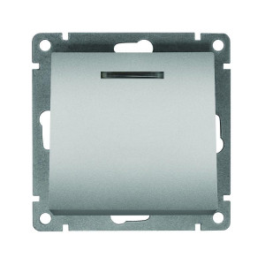 Выключатель 1-кл. СП Афина 10А IP20 с подсветкой механизм серебр. Universal A0121-S