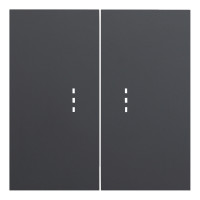 Клавиши двухклавишного выключателя с подсветкой, черный сатин (35612 MB)