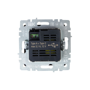 BRITE Розетка USB A+C 18Вт РЮ11-1-БрТБ темная бронза IEK