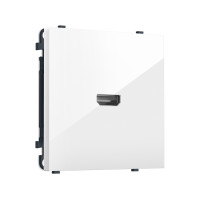 MS114030 Комплект механизма розетки HDMI 2.1 SIGMA Белый глянец 30V/900MS 4K-120HZ 8K-60Hz QUANT PRO (SP1140, PR223)