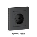 ATLASDESIGN SMART РОЗЕТКА с заземл., со шт., Zigbee, L+N, 16А, мех., КАРБОН ATN001045Z