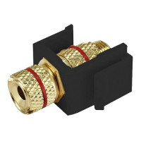 Вставка Keystone с аудиоразъемом Banana, красная маркировка, RIKETT черный (147404/1 BK)