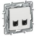 IEKETIKA Розетка компьютерная двойная RJ45 категория 5Е UTP 6710551 молочный IEK