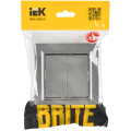 BRITE Выключатель 2-клавишный 10А в сборе ВСР10-2-0-БрС сталь IEK