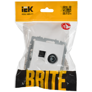 BRITE Розетка двойная TV+RJ45 кат.5E РТВ/РК12-БрАБ арктический белый IEK