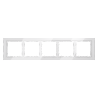 Рамка стеклянная VOLTUM S70 на 5 постов, (белый, стекло)