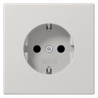 Розетка Jung LS 990, скрытый монтаж, с заземлением, светло-серый, LS1520LG
