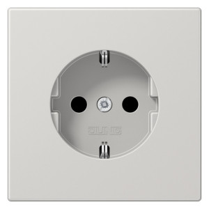 Розетка Jung LS 990, скрытый монтаж, с заземлением, светло-серый, LS1520LG