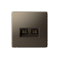 ARTGALLERY РОЗЕТКА двойная компьютерная RJ45+RJ45, кат. 5е, механизм, МОККО GAL000685