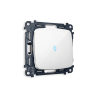 MO102040 Комплект механизма 1-кл проходного выключателя с подсветкой 10000K OMEGA Белый глянец QUANT OP1020, VM105, G29B AMBRELLA VOLT